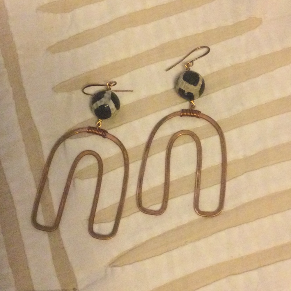 Copper arch earrings